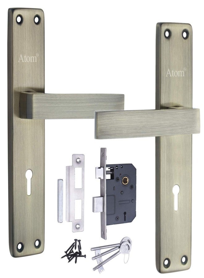 Atom Heavy Duty Mortise Door Lock for Bedroom, Living Room, Main Door, Brass Antique Finish | 3 Keys | 6 Lever Double Stage Lockset for House Hotel Office(FORTUNEKY) - Image 1